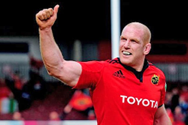 Munster’s Paul O’Connell was made man of the match for his
performance yesterday