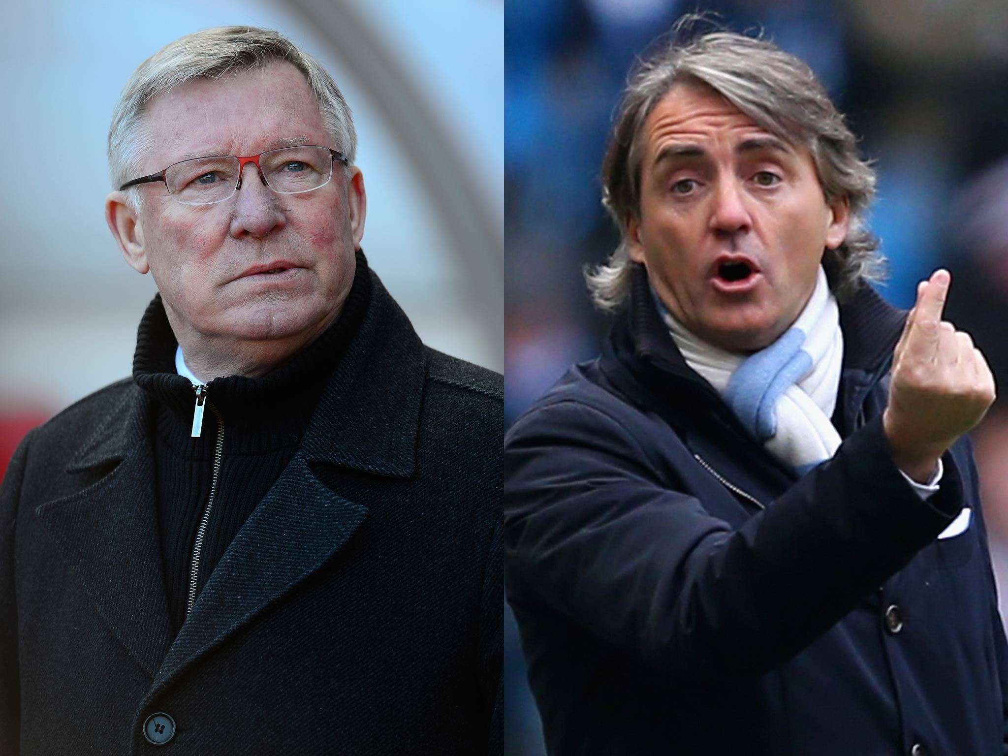 Sir Alex Ferguson and Roberto Mancini