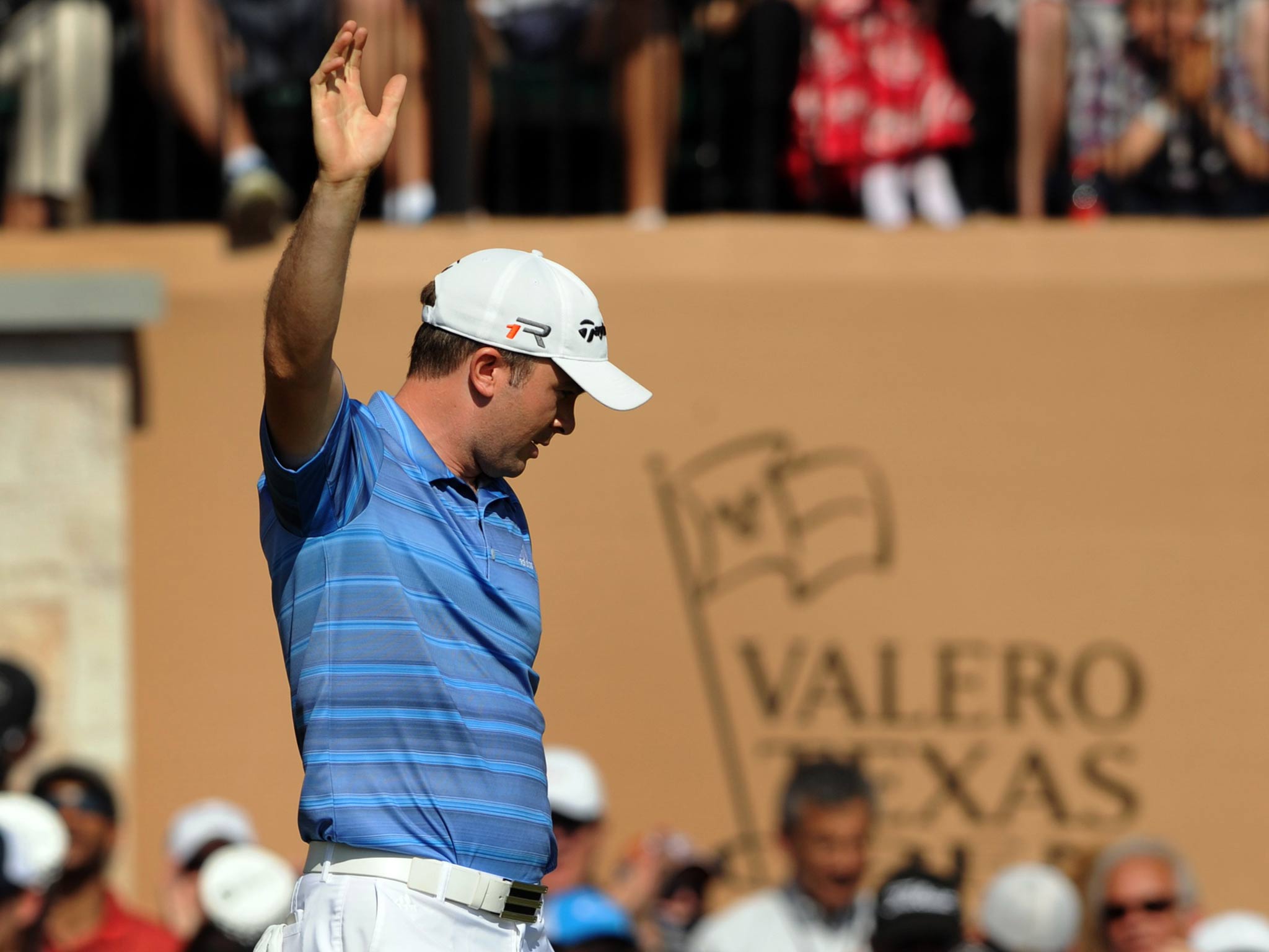 Scottish golfer Martin Laird celebrates victory at the Texas Open