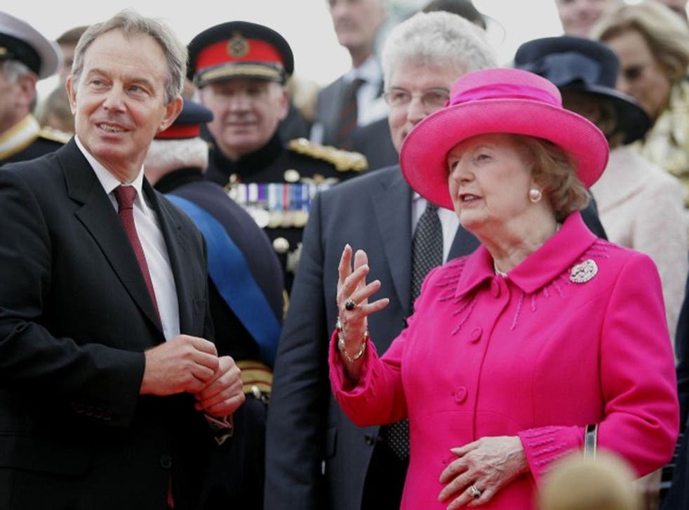 JANUARY 2007: Thatcher with Tony Blair for a 25th anniversary