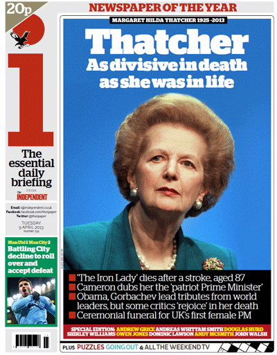 i Editor's Letter: Margaret Hilda Thatcher | The Independent | The ...