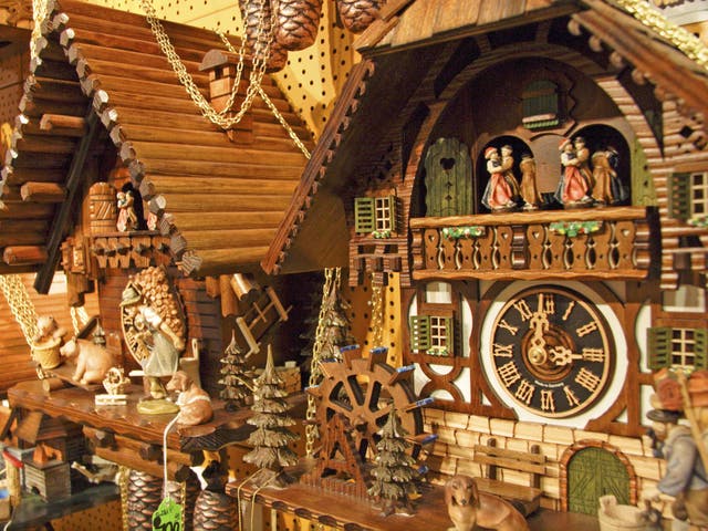 Display of cuckoo clocks Rudesheim, Hesse, Germany