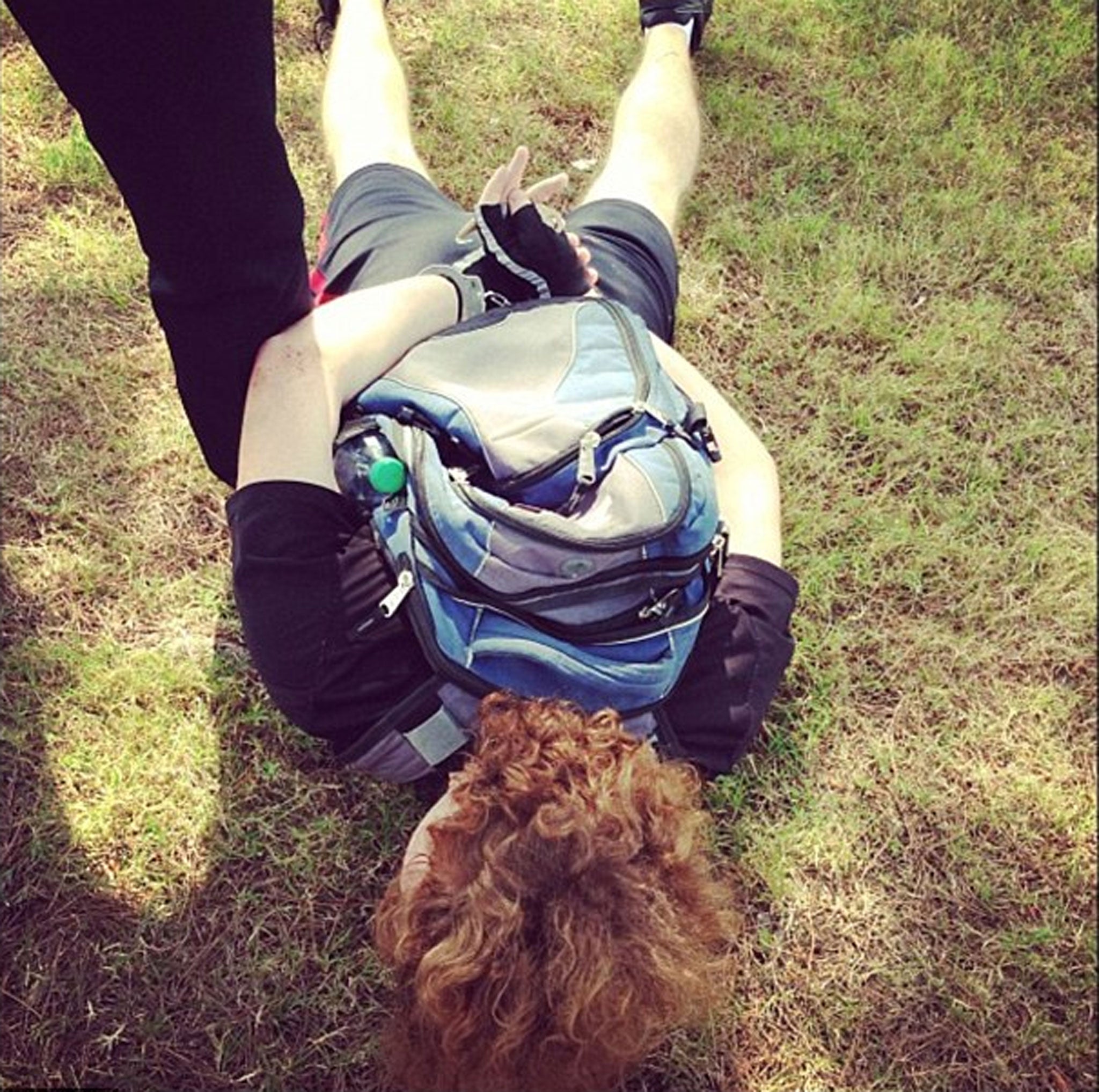 Steven Maida posted an image of a man thought to be Quick face down on the grass while handcuffed