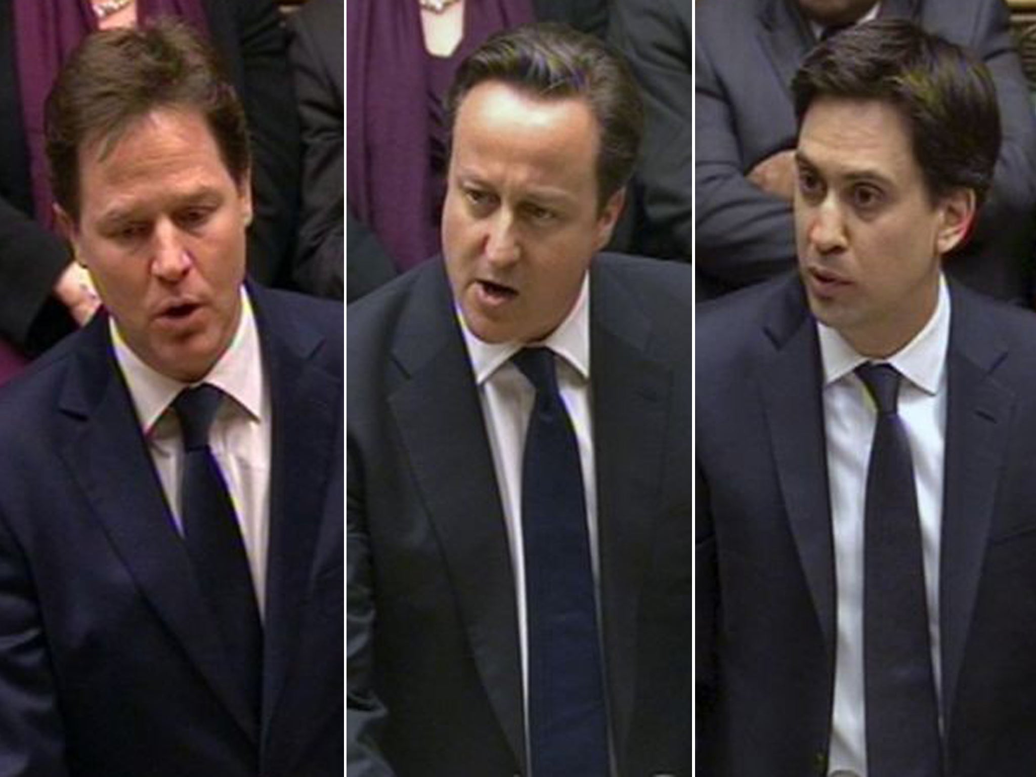Nick Clegg, David Cameron and Ed Miliband all attended the emergency recall of Parliament