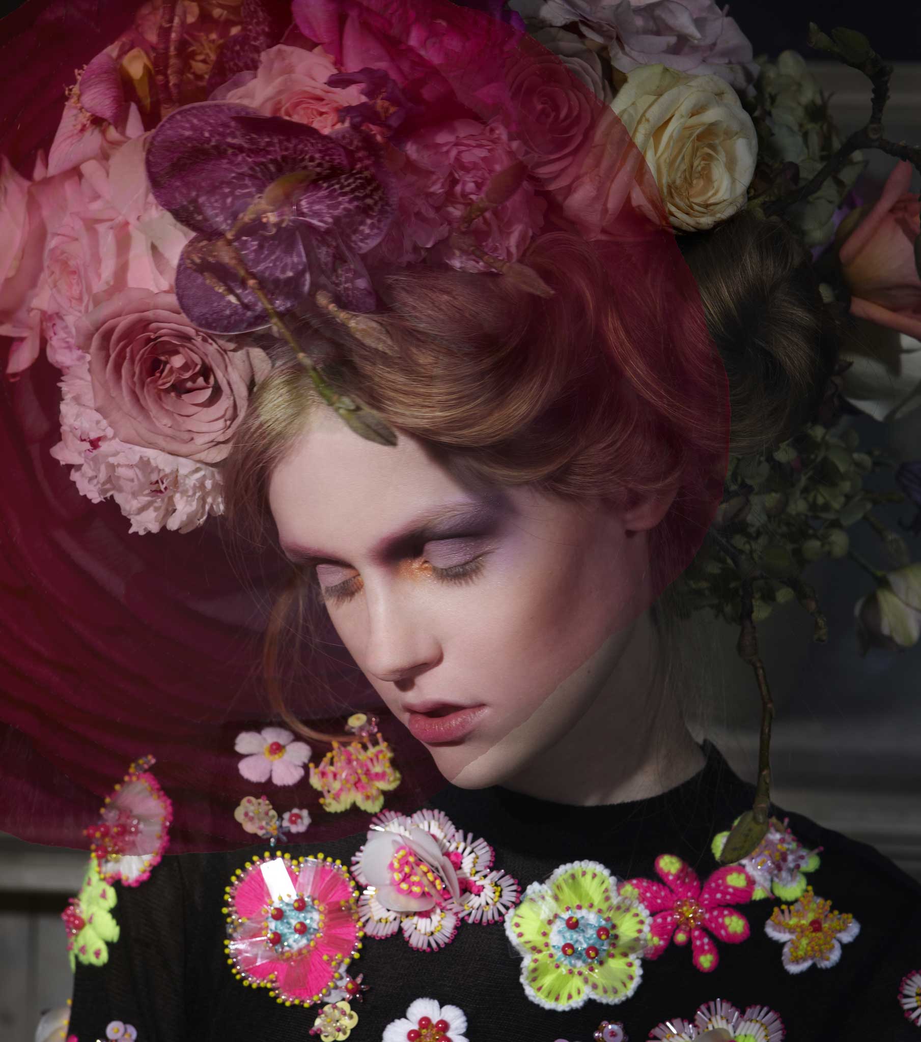 Hand-embroidered flower bodysuit, price on request, by Sister by Sibling, siblinglondon.com