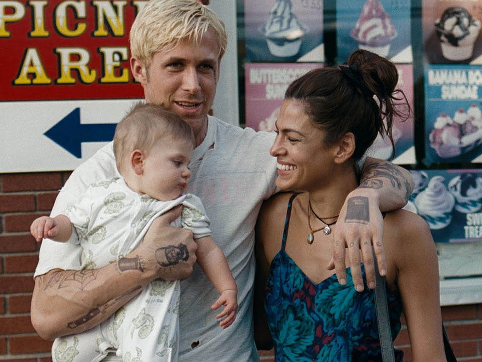 Bringing up baby: Ryan Gosling and Eva Mendes in 'The Place Beyond the Pines'
