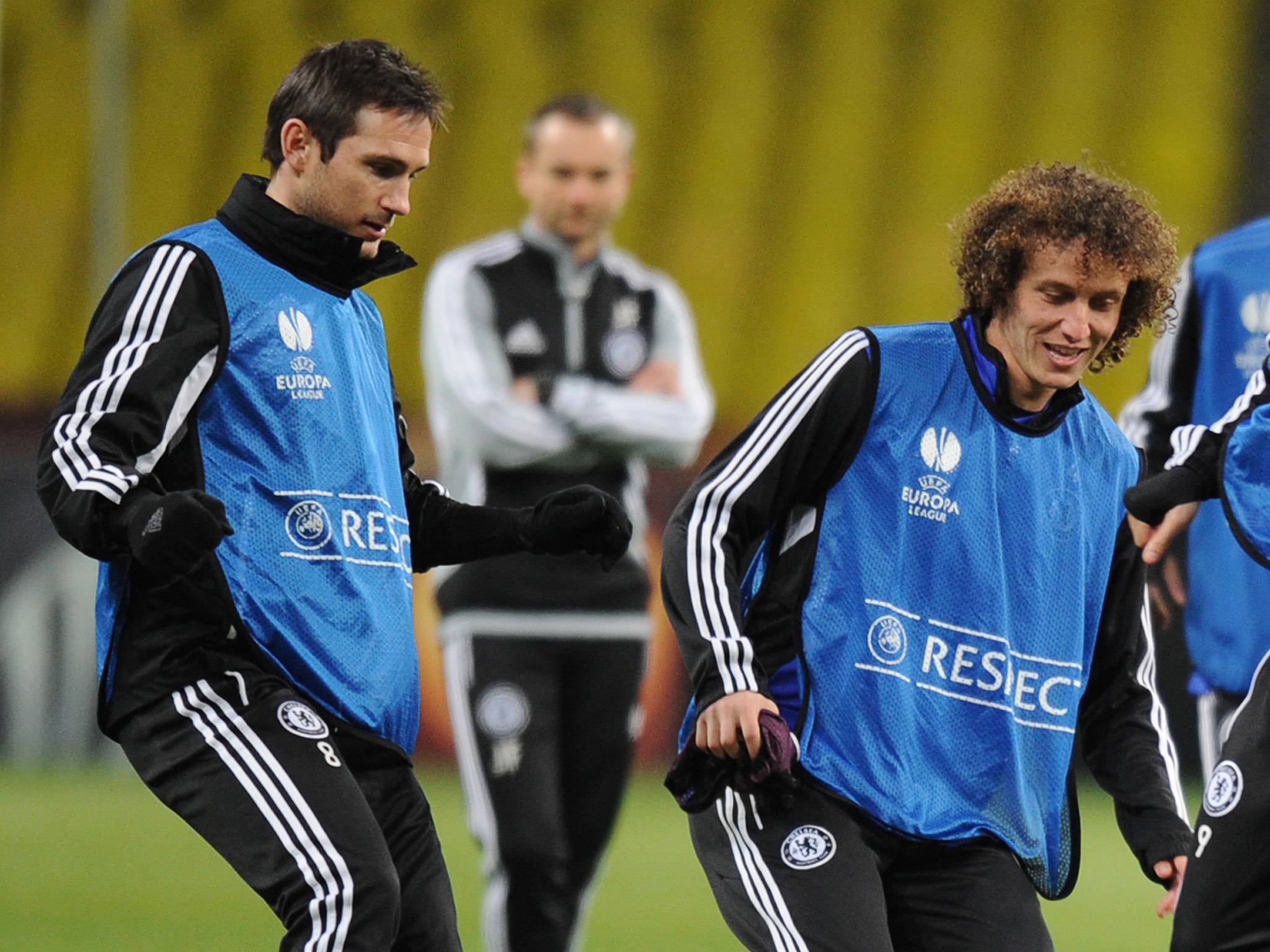 Frank Lampard and David Luiz pictured ahead of their quarter-final