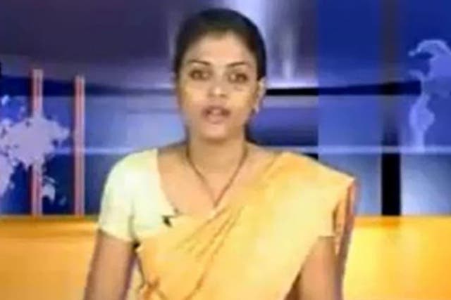 Rathimohan Lokini presents a Tamil Tiger news broadcast