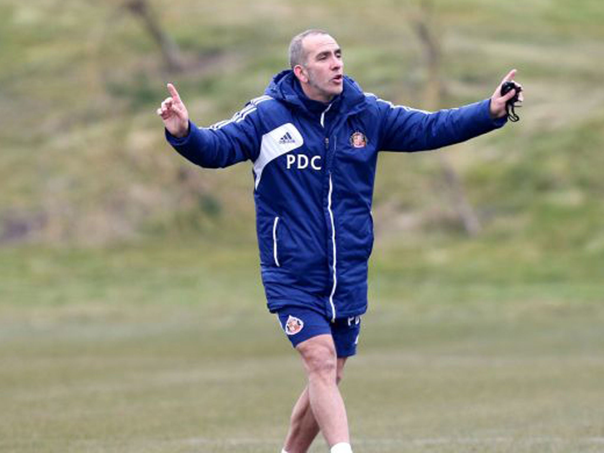 Paolo Di Canio directs training ahead of tomorrow’s crucial derby