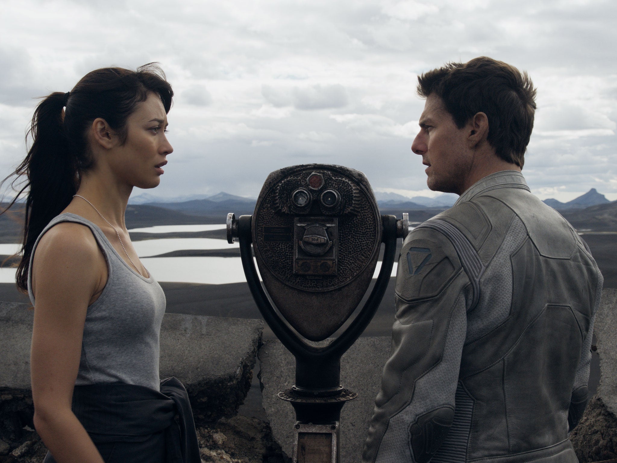 Scorched earth: Tom Cruise and Olga Kurylenko in Oblivion, Joseph Kosinski’s small-scale drama set in an epic landscape
