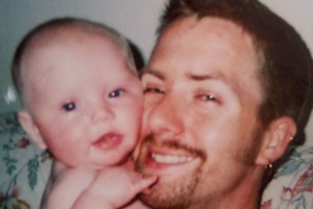 Darren Dixon with his daughter Sapphire, whose birth left him psychologically scarred