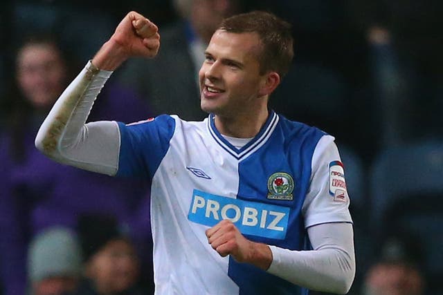 Only way is up: Jordan Rhodes’ ninth-minute penalty gave Rovers the lead
