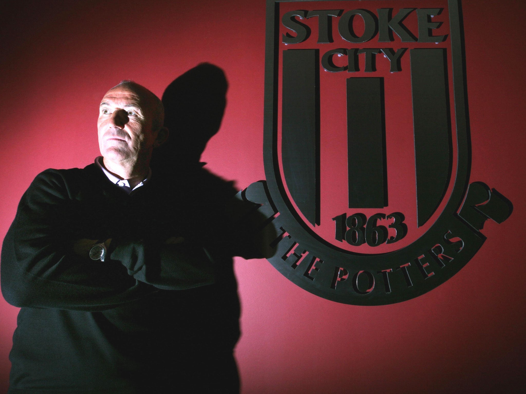 Darkness falls: 'I accept that in life and football you have good times and bad,' says Tony Pulis. 'Adversity is when you show your character'