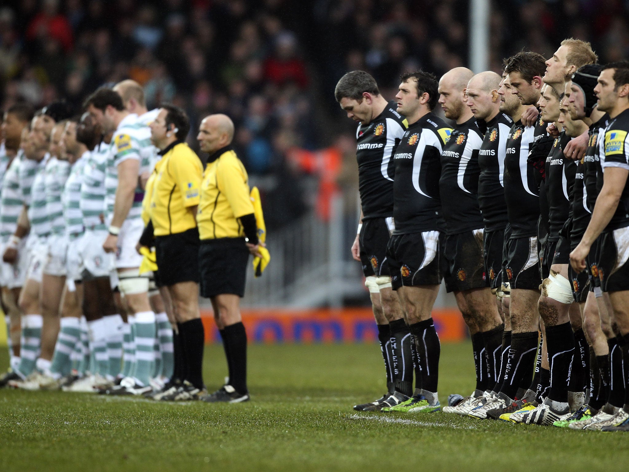 In honour: A minute’s silence was held for Baroness Thatcher before the game