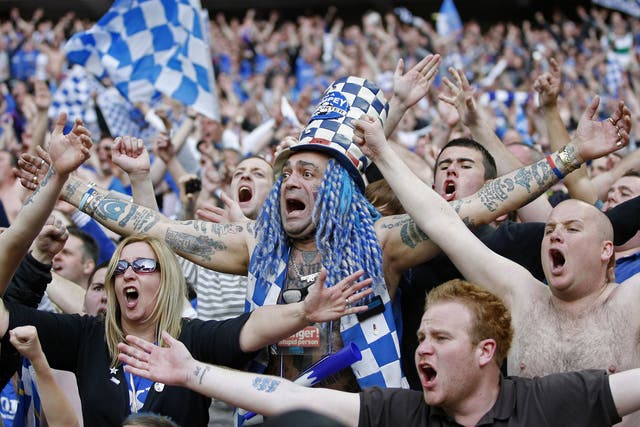 Sign of the chimes: Portsmouth supporters 
