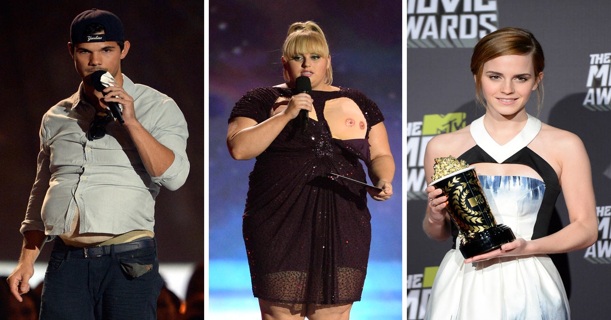 A fake beer belly, third nipples and best kiss gongs at the MTV Movie Awards  2013: Taylor Lautner, Rebel Wilson and Emma Watson at the youth culture  celebration, The Independent