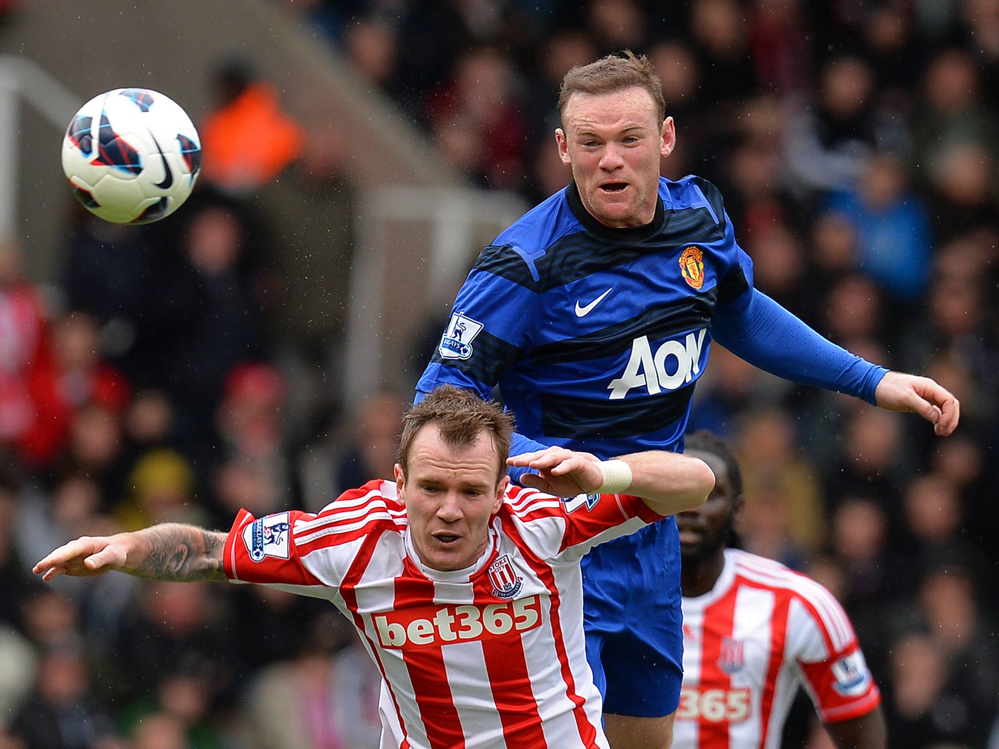 Wayne Rooney in action for Manchester United in their 2-0 win over Stoke