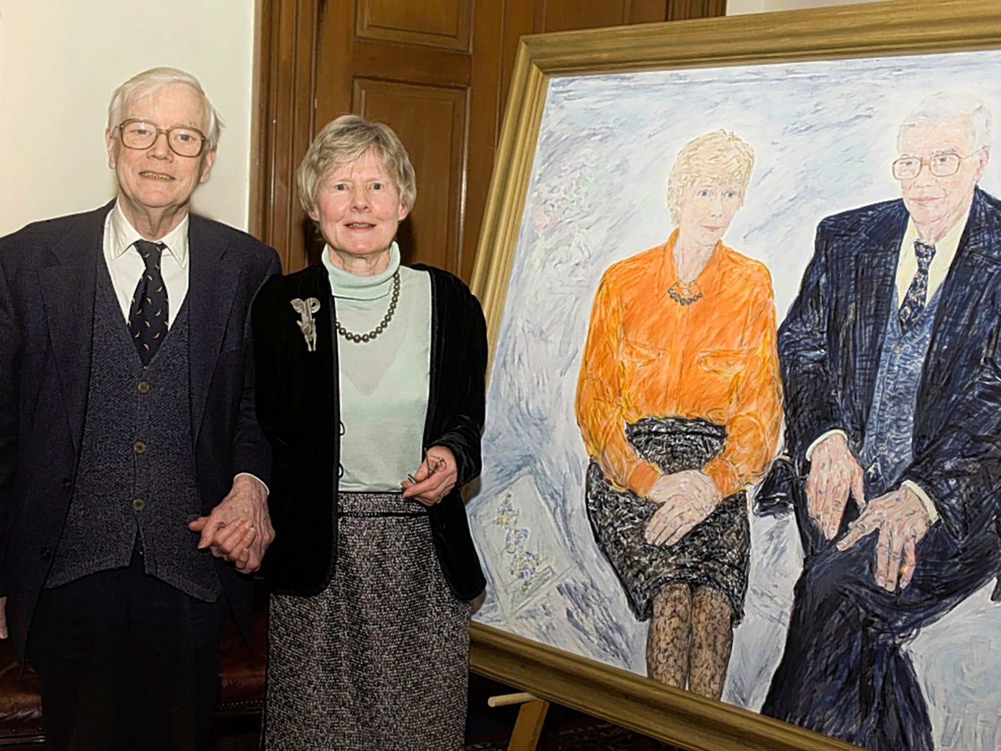 Murray and his wife Noreen, with their double portrait; they made a formidable team