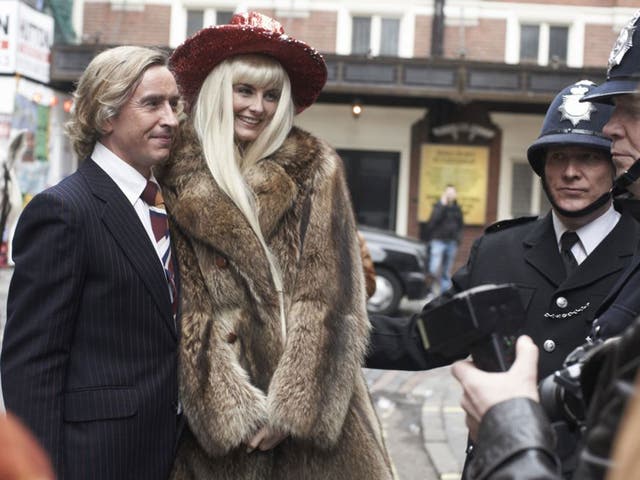 A still from the film "The Look of Love" with Steve Coogan