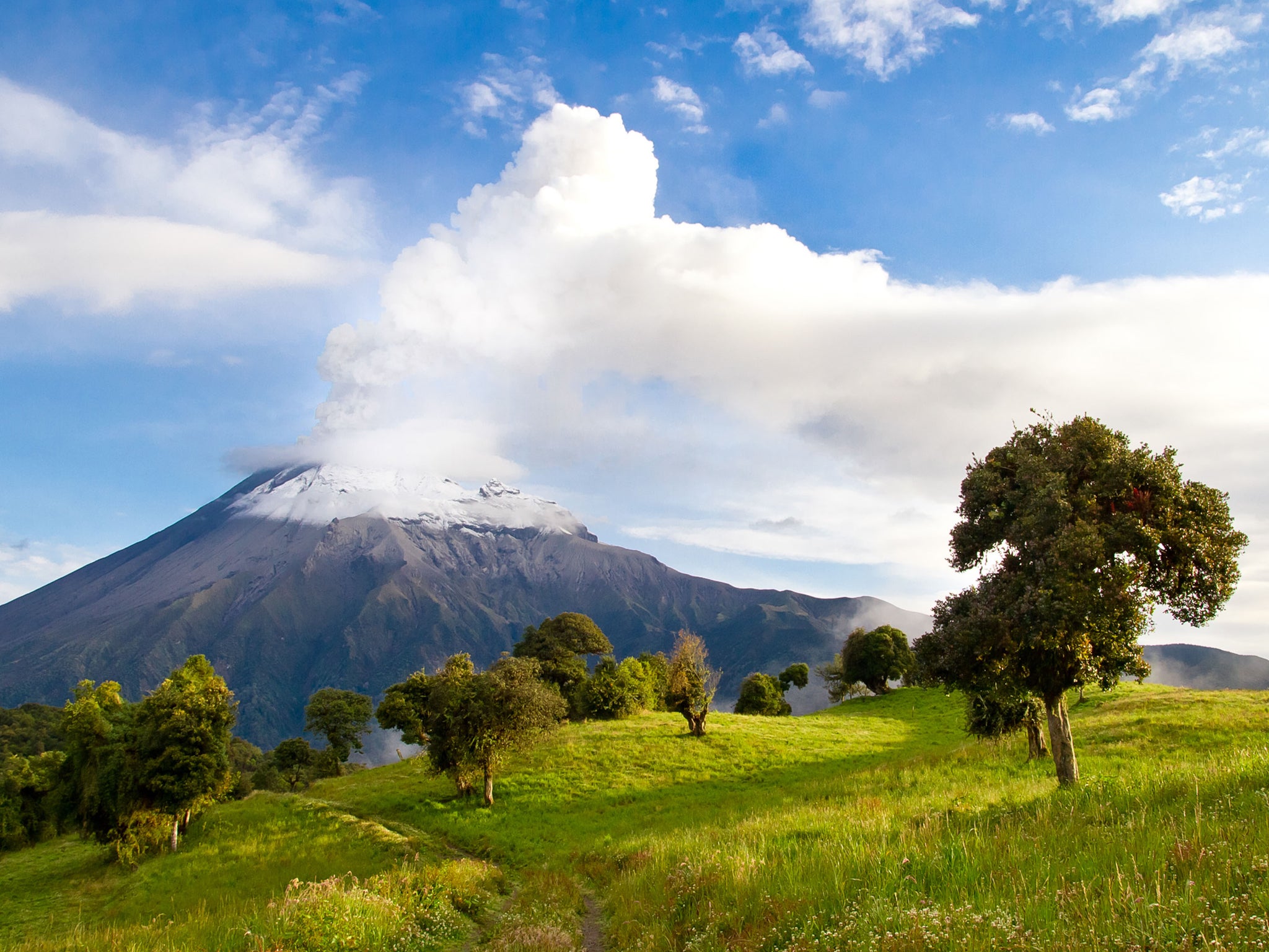 Hot stuff: the active Tungurahua volcano dominates the skyline