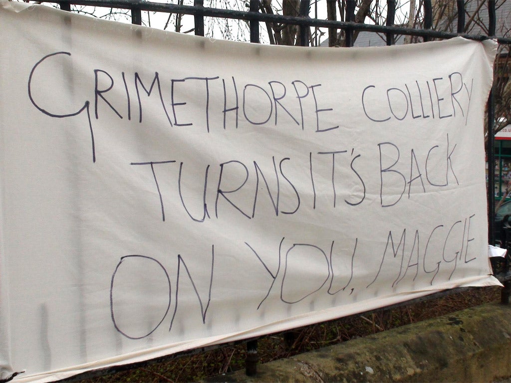 A banner in Grimethorpe, South Yorkshire
