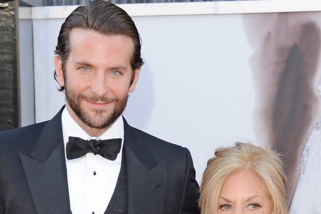 Bradley Cooper and mother Gloria Cooper arriving at the Oscars earlier this year