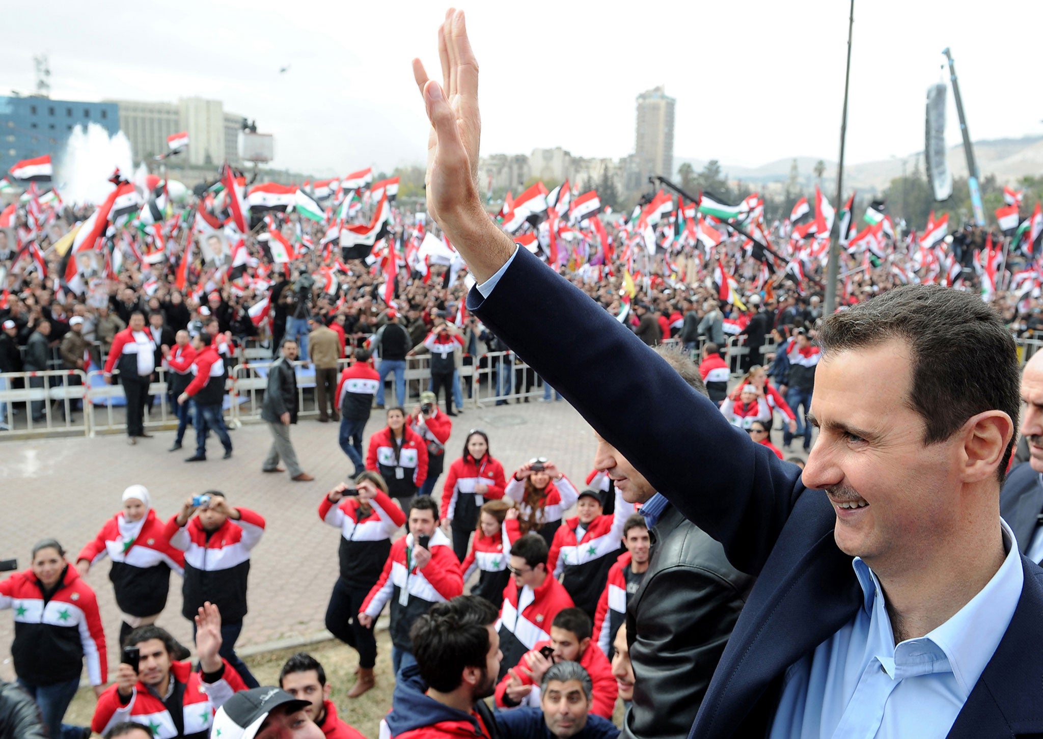President Assad during a rare public appearance in January 2012