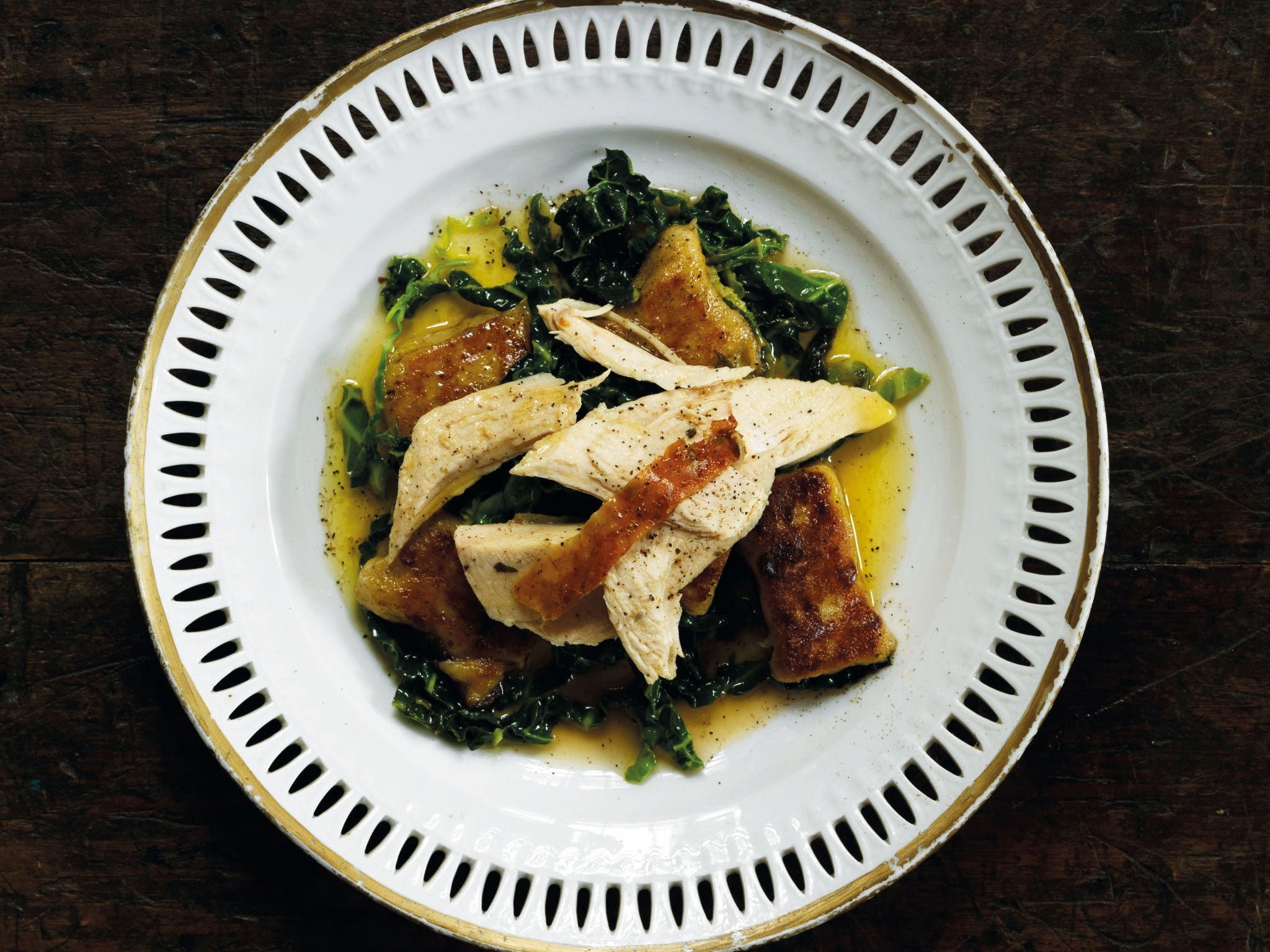 Roast chicken with truffled gnocchi and sage butter by Gizzi Erskine
