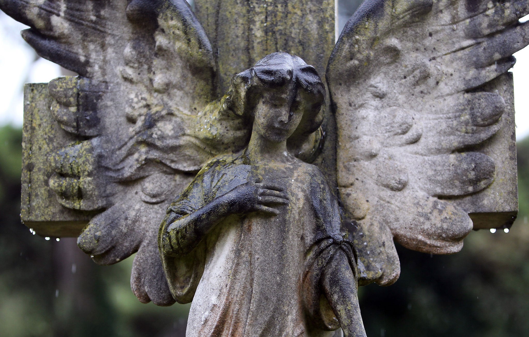 A depiction of a guardian angel at Arnos Vale cemetery in Bristol