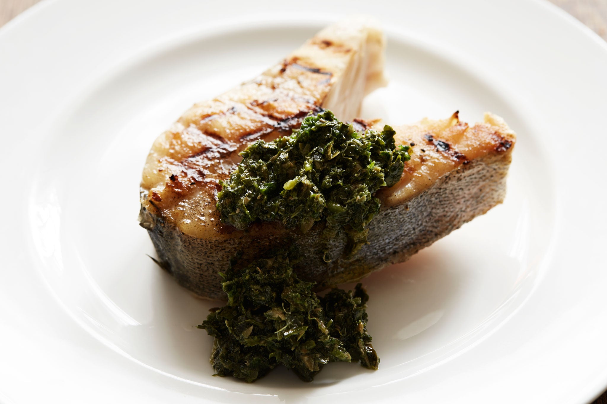 Green sauce makes the perfect topping for fish