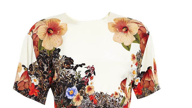The blossoming new range from Mother of Pearl is a collaboration with multimedia artist Francesco Simeti, translating his floral wallpaper prints on to separates and dresses. And they come no more verdant than the gathered-waist midi dress below. £581, my-wardrobe.com