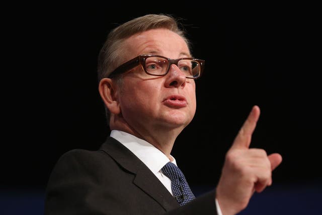 Michael Gove, Secretary of State for Education, speaks at the Conservative party conference in the International Convention Centre on October 9, 2012 in Birmingham, England.