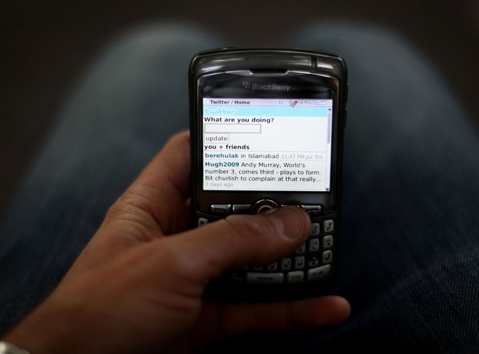 In this photo illustration the Twitter website is displayed on a mobile phone on July 6, 2009 in London. The social network site started in 2006 in California as a sideline project, but has grown into a global brand becoming one of the fastest growing phenomena of the Internet.