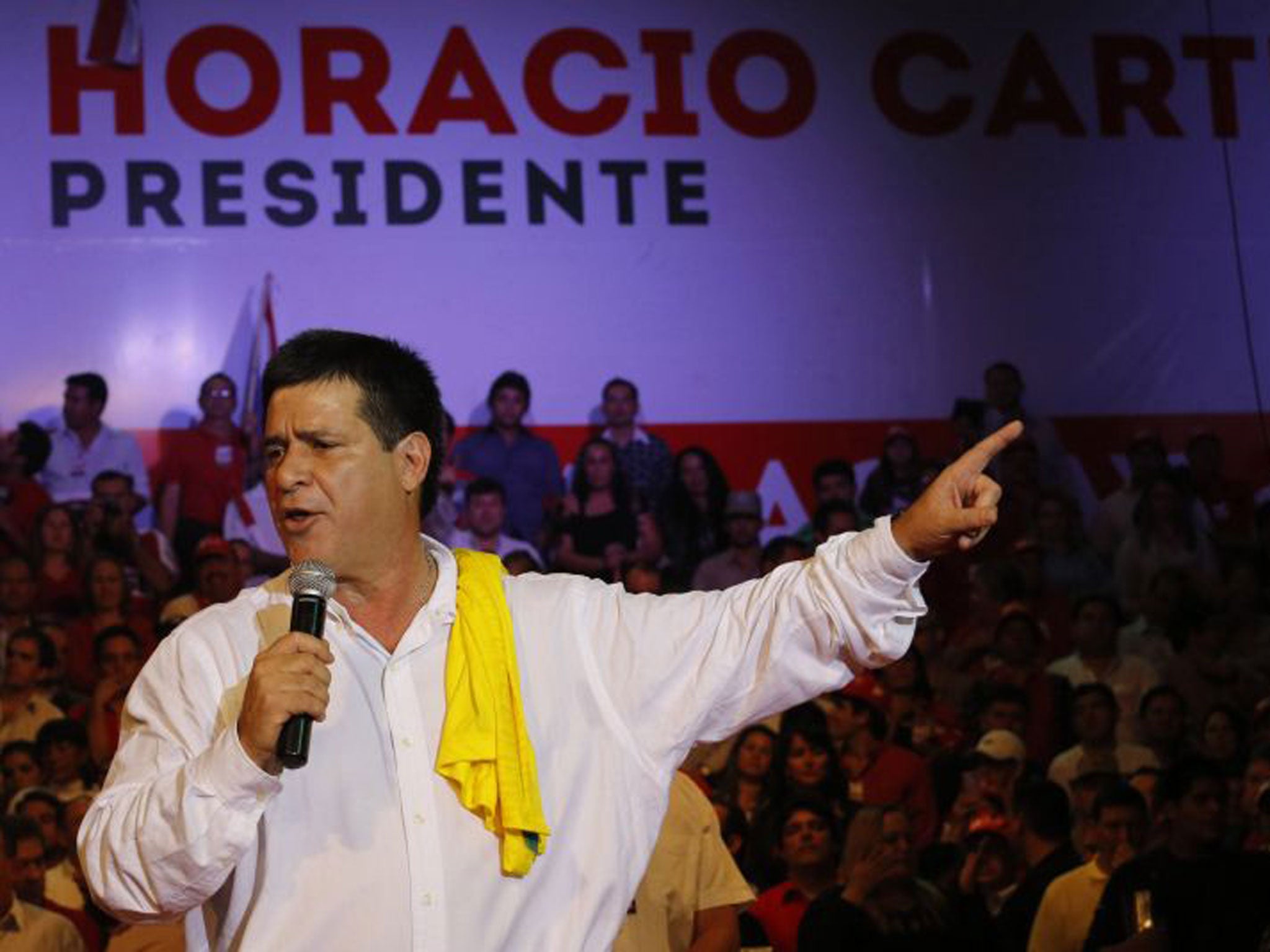 The Paraguayan presidential candidate and businessman, Horacio Cartes, currently leads in the polls