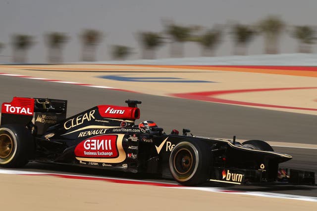 Kimi Raikkonen’s Lotus was fastest in the second practice
