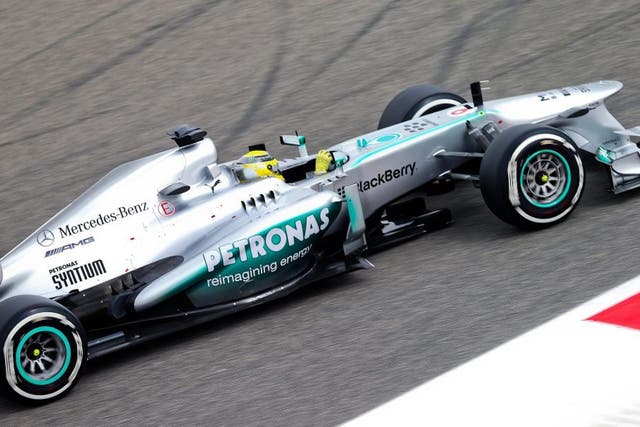 Nico Rosberg in action in Bahrain