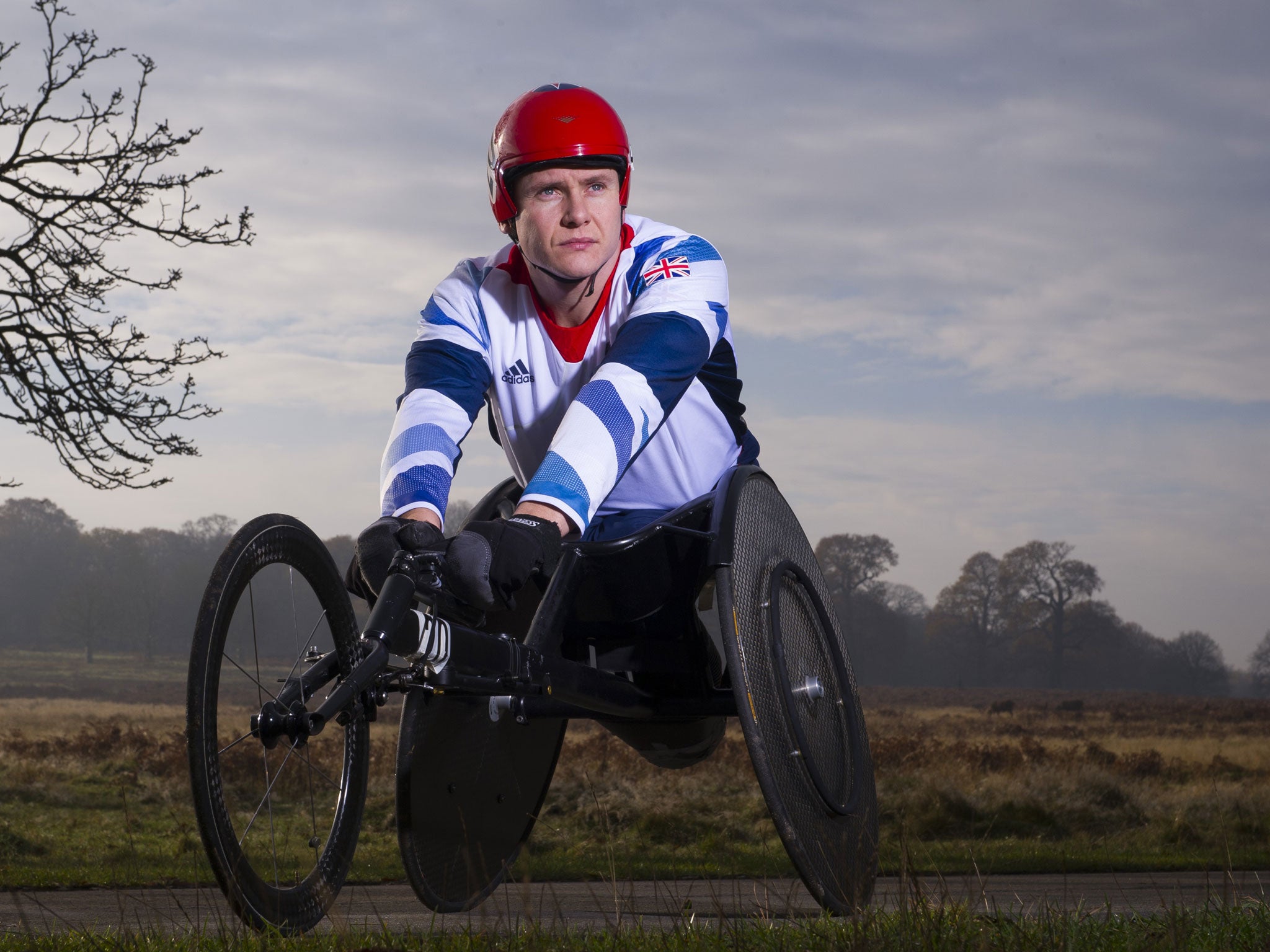 A new leaf: David Weir trains in Richmond Park, west London. ‘I just feel so relaxed,’ he says. ‘Last year there was pressure everywhere