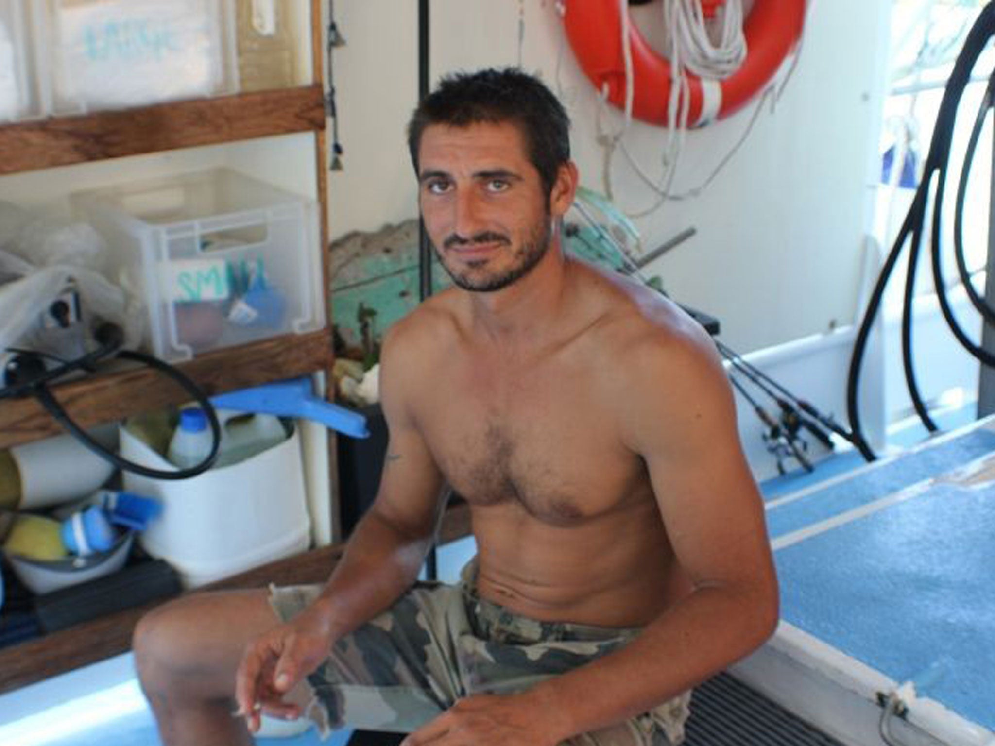 Yoann Galeran sits on board of FV Ruby in Gove Harbour, near Nhulunbuy