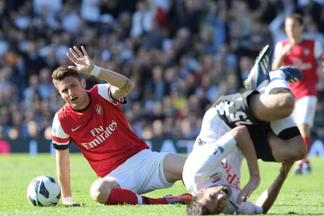 Arsenal striker Olivier Giroud is suspended for the match