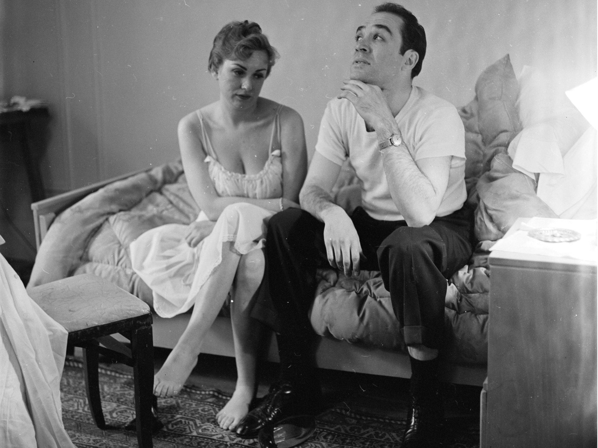 circa 1955: A married couple contemplating divorce. (Photo by Orlando /Three Lions/Getty Images)