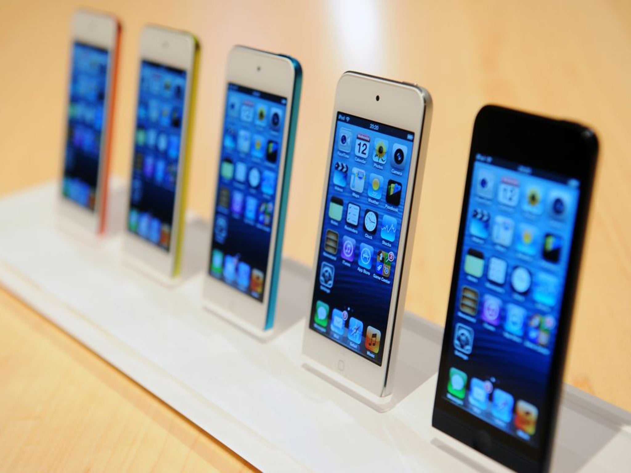 Apple iPhones on display