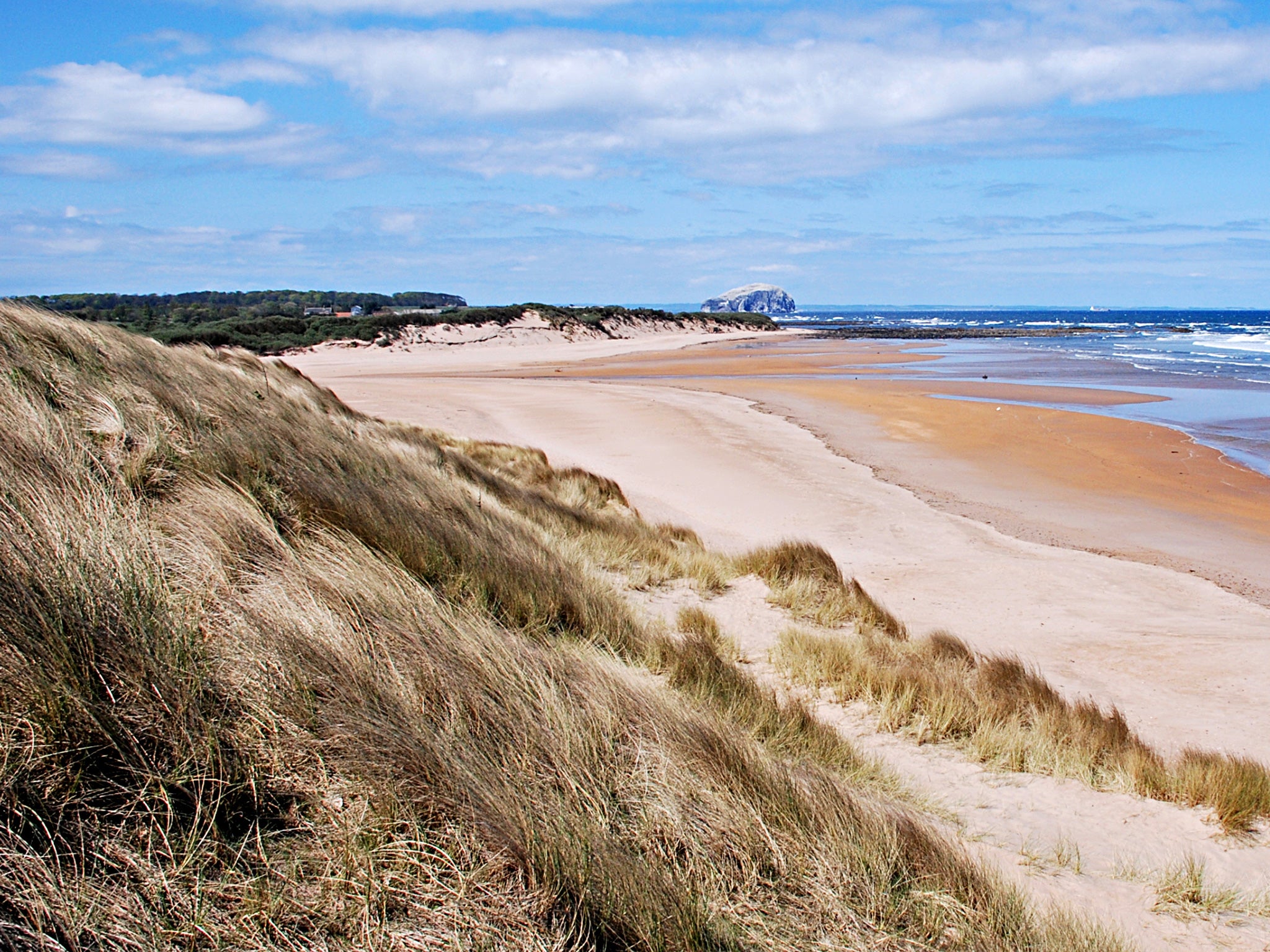 Dune roaming: the East Lothian shore near Edinburgh and location of Harvest Moon Holiday's luxury tents