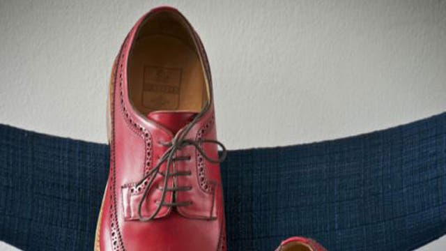 Red leather brogues £395