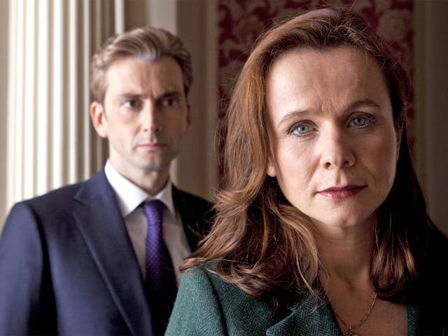The eyes have it: David Tennant and Emily Watson in ‘The Politician’s Husband’
