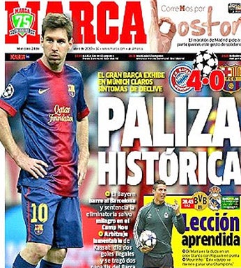 ‘A historic beating’ reads Marca's damning front page