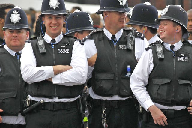 Laughing policemen: of the 343 local authorities assessed in the index, 278 are more peaceful now than they were ten years ago