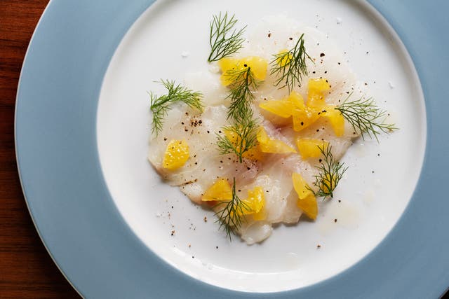 Whiting with orange and dill