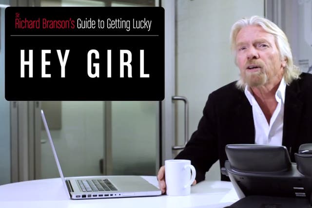 Sir Richard Branson in his guide to getting lucky at 35,000ft