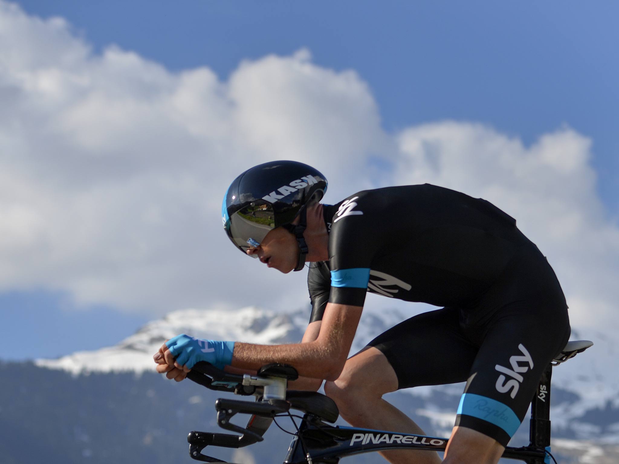Chris Froome pictured during the prologue of the Tour de Romandie