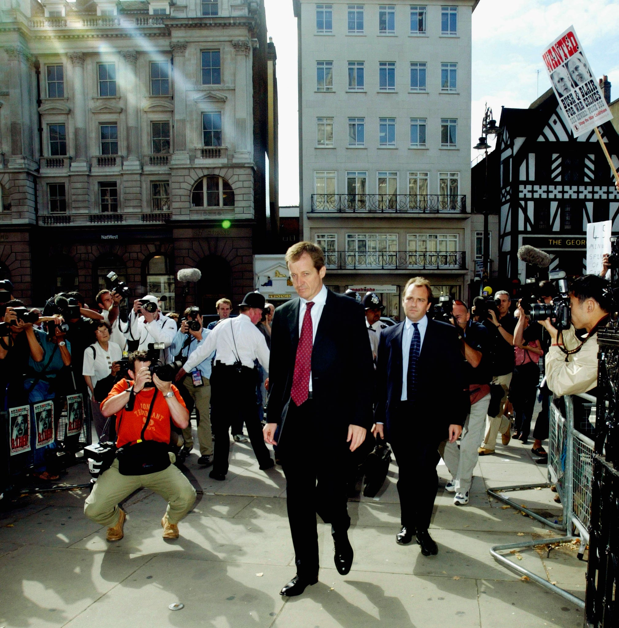 Alastair Campbell arrives at the Hutton Inquiry in 2003